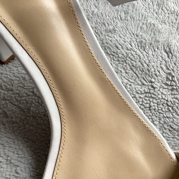 Alexandre Birman Clarita Jeweled Leather Block Heel Wrap Sandals White Bridal - Picture 15 of 17